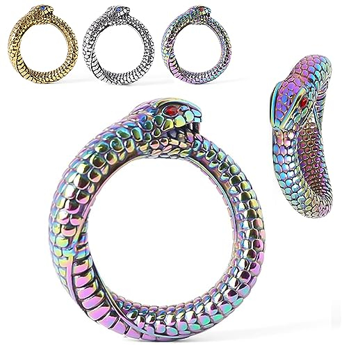 ScreaAss 2023 Neu Edelstahl Schlange Penis Ringe Cockringe 3 Farben Handgefertigter Cobra Eichelring Metall Penisring Glans Ring Penis Intimschmuck Erektion SM Sexspielzeuge Für Männer,Farbig,28mm