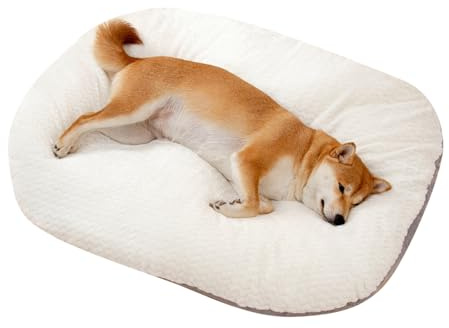 PETCUTE Hund- och kattsäng, fluffig och tvättbar, anti-stress hundsängar, stor hundkudde, hundmatta med avtagbart överdrag, husdjurssoffa, Deluxe plyschmatta för hundar