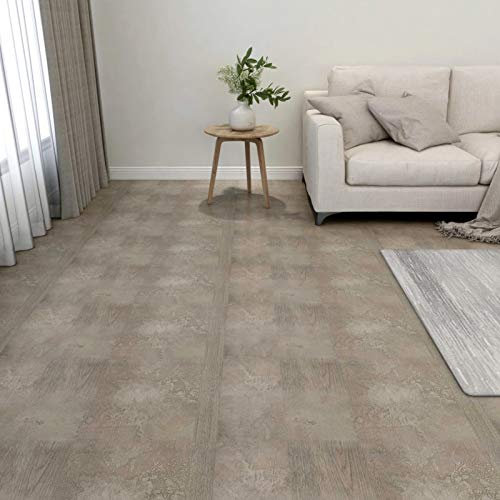 Rantry Listoni per Pavimenti Autoadesivi 55 pz in PVC 5,11 m² Grigi, Mobili da Esterni per Giardino Esterno