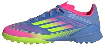 adidas Kids F50 Academy Juniors Astro Turf Football Boots Blue/Lemon 4 UK Child