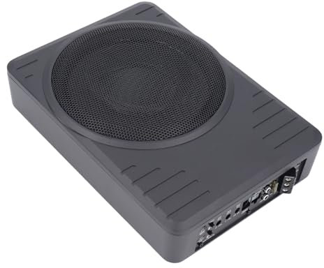 10 Tums Aktiv Subwoofer Under Sätet med Inbyggd Förstärkare, 600 W Premium Bass Slim Powered Subwoofer för Bil Lastbil, Auto Under ActivePowered Subwoofer