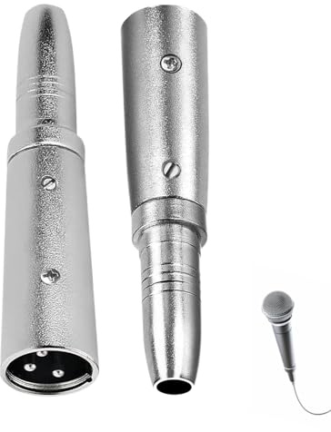 RLMVGBX Professional XLR 3 Pin Male to 1/4 6.35mm Female Jack Socket Stereo Audio Microphone Mic Adapter Converter Connector(2 PACK)