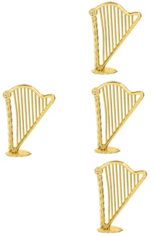 Hemobllo 4 Mini Giocattoli Mini Strumenti Musicali Arpa Arpa Minuscolo Arredamento Strumento Plastica D'oro