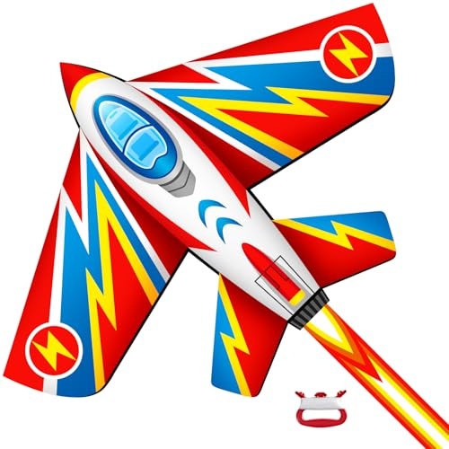 Tcvents Kite for Children, Kite for Kids Ages 4-8 Easy to Fly, Red/blue | Kites with Long Tail for Children Adult, Beach Park Outdoor Activities Games & Family Trip