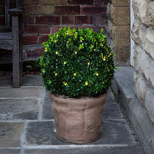 Lights4fun 2 x Set Deal of 60 Warm White LED Outdoor Battery Operated Net Lights for Topiary Balls, Trees & Bushes – Waterproof Decorative Garden Net Lights 8 Lighting Modes Timer Feature