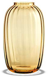 Holmegaard Vase H25.5 cm Primula Optisches Muster aus mundgeblasenem Glas, gelb