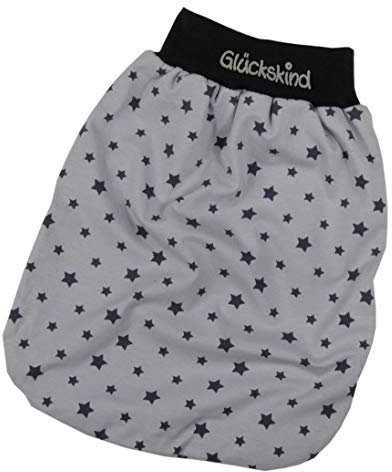 Schlafsack Sterne dunkelgrau Strampelsack Pucksack Sommerschlafsack für Babys mit Namen - personalisiertes Geschenk Babyschlafsack