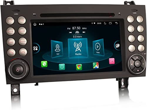 Erisin Android 14 Car Stereo with GPS Sat Nav 7 Inch for Mercedes-Benz SLK Class R171 SLK200 SLK280 8-Core CarPlay Android Auto A2DP 4G Bluetooth Wifi DAB+ DVD Radio DVB-T2 RDS TPMS 4GB RAM+64GB ROM