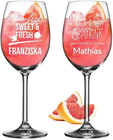 polar-effekt Set di 2 bicchieri da aperitivo Sarti Spritz da 460 ml con incisione – regalo per la festa della mamma – bicchieri con nome – per cocktail e bevande di qualsiasi tipo – per Aperol,