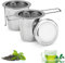 SKENGWEL Teesieb Teefilter, 304 Edelstahl Teesieb für Losen Tee mit Deckel und Faltbare Griffe, für die Meisten Tee-Tassen und Tee-Schalen Spülmaschinengeeignet (2 PCS)