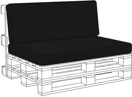 Kosiproducts Pallet Seating Pads & Back Cushions Water Resistant Soft Polyester (Seat Only, Black)