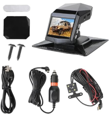 NONDK Caméra DVR à Double Objectif pour Voiture Dash Cam Enregistreur Vidéo Moniteur de Vue DashCam Écran 2 Pouces Grand Angle 1080P (B)