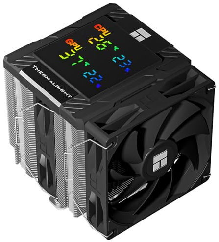 Thermalright Peerless Assassin 120 Digital Black CPU Air Cooler, Digital Screen Top Cover,6 Heatpipes Computer CPU Cooler, for AM4/AM5,Intel LGA1700/1851/1150/1151/1200, PC Cooler-Black