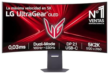 LG Ultragear™ 45GX950A-B.AEU (45 Zoll) 21:9 Curved 800R 5K2K OLED Gaming-Monitor, 165Hz/330Hz, AMD FreeSync™ Premium Pro, DisplayHDR™ True Black 400, 2X HDMI 2.1, Schwarz