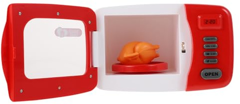 iplusmile Microondas Juguete para Seguro Educativo Mini Electrodoméstico Infantil para Cocina y Desarrollo Manual Decoración para Niñas