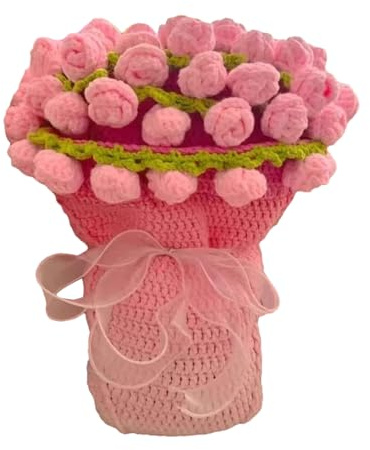 Kit de Manta de Ganchillo para Principiantes - Suministros para Manualidades de Flores,Manta de Ganchillo Ramo para Principiantes | Para Adultos Mujeres Decoración Del Hogar Mantas Para Cama Dormitori