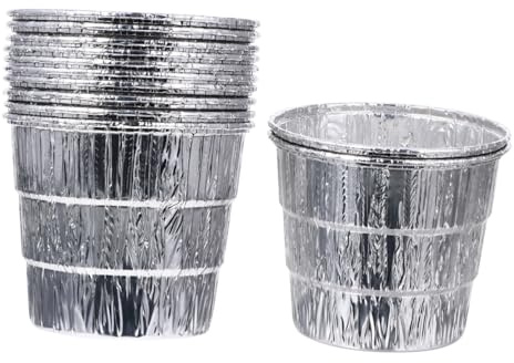 Toyvian Revestimiento de Aluminio para Cubo de Grasa de Barbacoa, 12 Piezas Desechables, Resistente a Altas Temperaturas, para Bandeja de Goteo de Parrilla, Limpieza Fácil y Protección