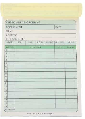 OUNONA Försäljningsloggbok med självkopierande papper, manuell orderbok för detaljhandelsföretag, kvittoblock med duplicerade fakturor, kundorderuppföljning