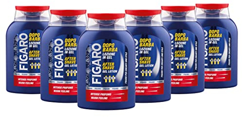 Figaro Dopo Barba Lozione in Gel, After Shave Gel Lotion, Effetto Tonificante, Anti Arrossamento, Intenso Profumo - 6 x 150 ML