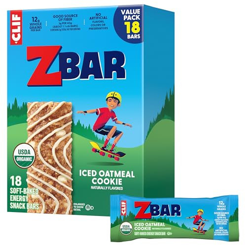 Zbar - Iced Oatmeal Cookie - Soft-Baked Energy Snack Bars - Non-GMO - 12g Whole Grains - USDA Organic Granola Bars - Snacks for Kids (18 Pack)