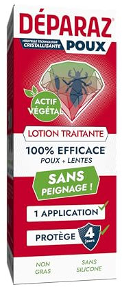 DÉPARAZ-PRO® Crystal Lotion Anti-Poux et Lentes - Nouvelle Génération - 100% Efficace - Sans Peignage - 100mL