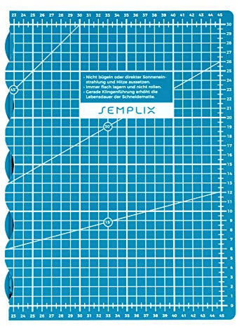 SEMPLIX selbstheilende faltbare Schneidematte A3 in Petrol, Rosa, Dunkelgrau, Türkis, Beere, Hellgrau. Ideal für Bastel- Näh und Patchworkarbeiten (45 x 30 cm) (petrol)