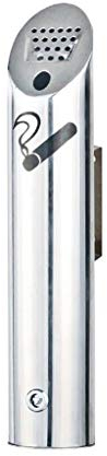 NTT Cendrier Mural Cylindre métallique extérieur Cendrier Cigarette publique Ash Bin sans fumée en Acier Inoxydable Cendrier verrouillables (Color : Silver, Size : 38cm)