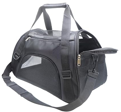 ZvoanSem, Borsa per animali domestici, trasportino per gatti e cuccioli di piccola taglia, approvato dalle compagnie aeree (M, colore nero)