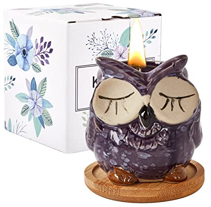 Kinforse Elegant Owl Design Lavender Scented Candle | Aromatherapy Candle Gift Set for Women, Birthday Gifts for Her | Thoughtful Birthday, Anniversary for Best Friend, Mom, Wife