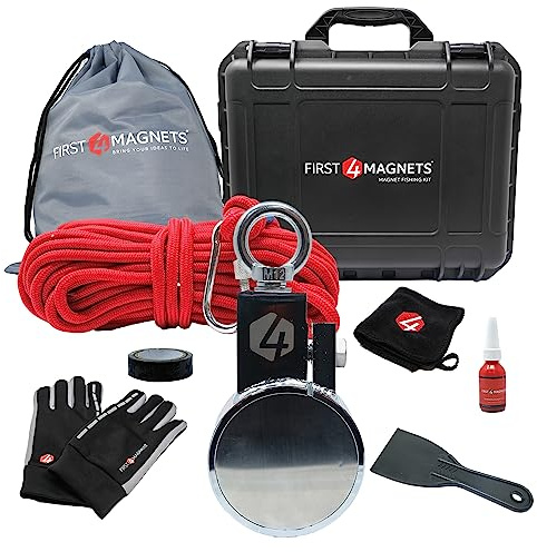 1,960kg Pull - Orion Ultra Magnet Fishing Kit with Super High Power 90mm Neodymium Clamp Magnet | Gloves, Thread Locker, 20M Rope, Cloth, Bag, Tape and Branded Box | Recovery & Treasure Hunting
