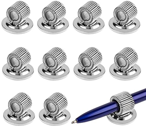 JSMTKJ Set de 10 Piezas Clips de Soporte de Bolígrafo Magnéticos, Portalápices de Acero de Manganeso para Organizador de Bolígrafos Lápices en Pizarra, Refrigerador y Tablero