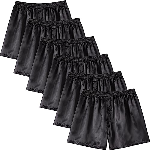 JupiterSecret Lot de Boxers en Satin pour Homme, Pantalon de Pyjama Soyeux pour Homme, Short de Nuit avec Ceinture élastique