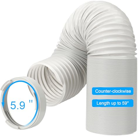Portable Air Conditioner Hose Kit AC Hose with Adapter 5.9 Dia 59 Length Flexible Exhaust Hose and AC Unit Tube Connector for Portable Air Conditioner Vent