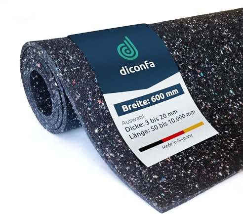 diconfa Tapis de Protection des constructions Largeur 600 mm 60 cm - ÉPAISSEUR : 3 à 15mm - Longueur : 0,05 à 10m - SÉLECTION : 0,05 m (50 cm) de Long, 4 mm - Tapis Caoutchouc antidérapant