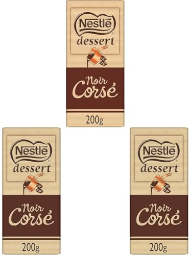Nestlé Dessert - Chocolat Corsé à Pâtisser - Tablette de 200g (Lot de 3)