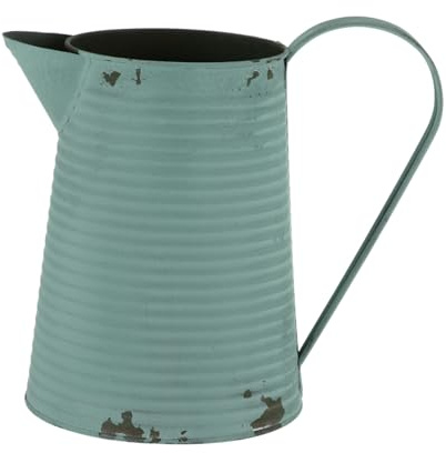 Toddmomy Vintage blomvas gjord av antik tennkanna som dekorativ kruka för blommor rustik blomkruka i lantlig stil perfekt för trädgård vardagsrum och bordsdekoration färgglad