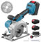 18V Li-Ion 125mm Cordless Brushless Circular Saw - Includes Multi-Material Blade, Adjustable Cutting Angle and Depth, Guide and 2 Battery Included