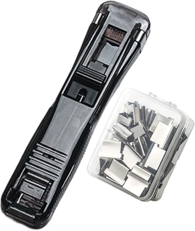 Pinzatrice portatile con clip, riutilizzabile, per documenti e documenti, per casa, ufficio, scuola, scrivania, documenti, banconote, cartelle, libri