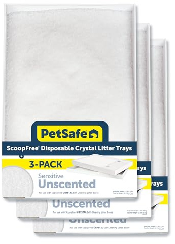 PetSafe ScoopFree Self-Cleaning Cat Litter Box Tray Refills with Sensitive Non-Clumping Crystals, 3-Pack