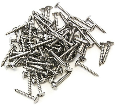 80 Piece Truss Head Screw Set for Dock Bumper Installation Marine Grade Stainless Steel 10 x 1-1/4 Inches SS