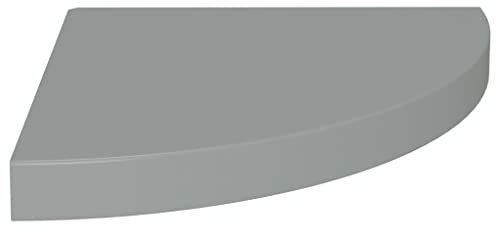 vidaXL Eckregal Schweberegal Wandregal Bücherregal CD DVD Regal Wandboard Hängeregal Wand Dekoregal Freischwebend Grau 35x35x3,8cm MDF