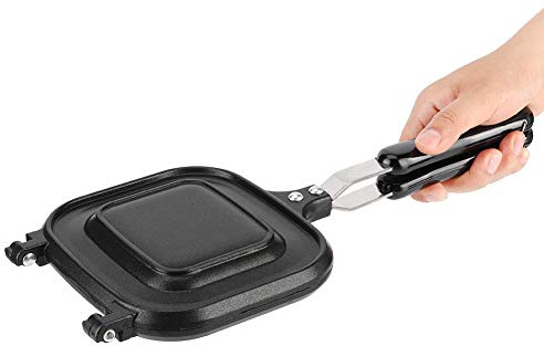 Alvinlite Hot Sandwich Maker, per Fornelli a Gas, Grigliata Croccante, Singolo, Alluminio, 14,4 X 6,3 X 1,4 (L X P X A) (36,5 X 16 X 3,5 Cm), Nero, Esterno, Campeggio