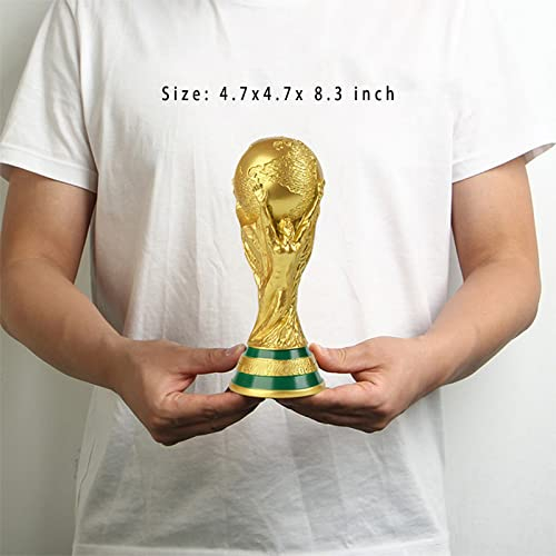 LNGODEHO 2022 WM Katar Replica Trophäe in Vitrine, Kunstharz-Skulptur, besitzen Sie einen Weltfußball-Preis (21,1 cm)