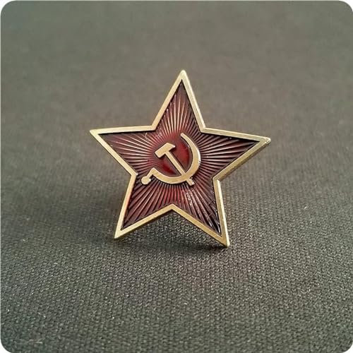 Hammer and sickle Russian October Revolution communist metal medal epaulette cap badge #715