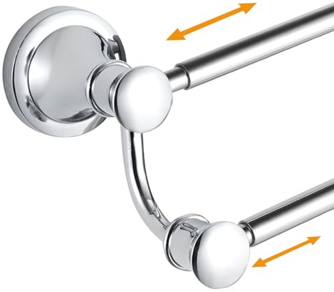 Hoimpro Verstellbare einziehbare 38,1-68,1 cm Edelstahl Badezimmer Handtuchstange Badezimmer Zubehör Bad Hotel Doppelhandtuchstange Stange Aufhänger Wandmontage Handtuchhalter Handtuchhalter,