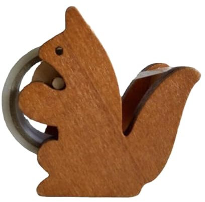 Dispensador De Cinta Adhesiva De Ardilla - Dispensador De Cinta Adhesiva De Animales | Lindo Soporte De Cinta De Ardilla Animal, Lindo Soporte De Cinta De Ardilla Cortador De Cinta De Madera, Dispensa