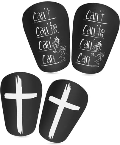 2 Pares Mini Espinilleras Futbol, 8x5cm Estilo Cruz y Letra Espinilleras Extra Pequeñas Espinilleras en Miniatura Espinilleras de Fútbol para Adolescentes Adultos Niños y Niñas