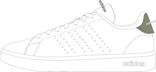 adidas Advantage 2.0 Shoes, Scarpe Uomo, Ftwr White/Ftwr White/Tent Green, 48 EU