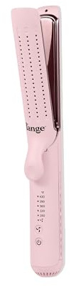 L'ANGE HAIR Le Duo Edge 360° Airflow Titanium Styler Blush | 2-in-1 Flat Iron Straightener & Curling Iron | 1” Wide Titanium Plates with Rounded Corners & Softly Beveled Edges (Blush)