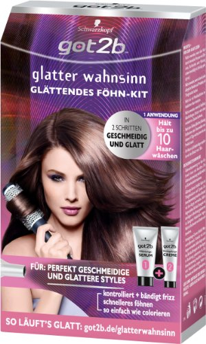 Schwarzkopf got2b glatter wahnsinn Glättungs-Kit Föhn-Kit , 6er Pack (6 x 140 ml)